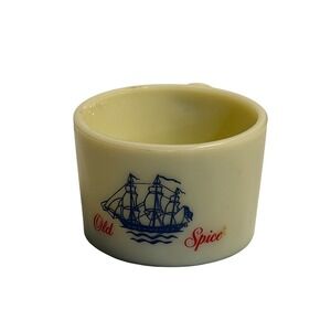VTG Old Spice Shaving Mug Cream Shulton Milk Glass Nautical Ship Grooming Decor